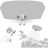 Goldfire Universal Motorcycle Windshield Extension Windscreen Extended Deflector Motorcycle Windshield Adjustable Airflow Wind Deflector for Kawasaki BMW Triumph Motobikes, Dirt Bikes(Color: Clear)