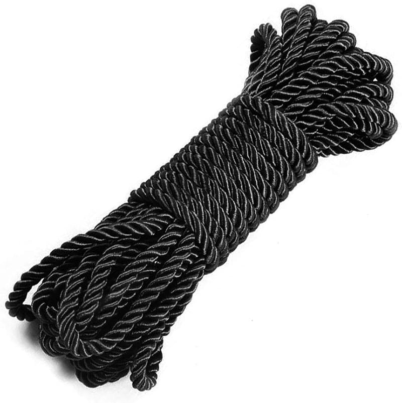 Wolike 8mm Nylon Rope 10m Black - Strong Durable Multipurpose Cord for Crafts