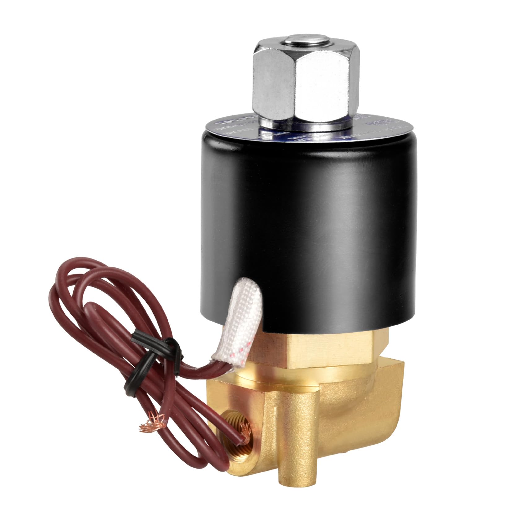 Heschen Brass Electric Solenoid Valve, 2W-025-06K, PT1/8'', Normally Open, Direct Action Water, Replacement Valve (DC24V-NO)