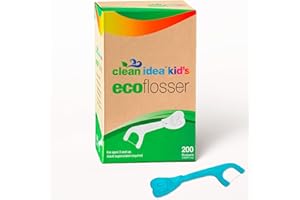 Clean Idea Kids Eco Flossers 200ct, Easy to Hold Dental Floss Picks, Fun & Colorful Floss Sticks, Kids Flossers, Soie Dentair