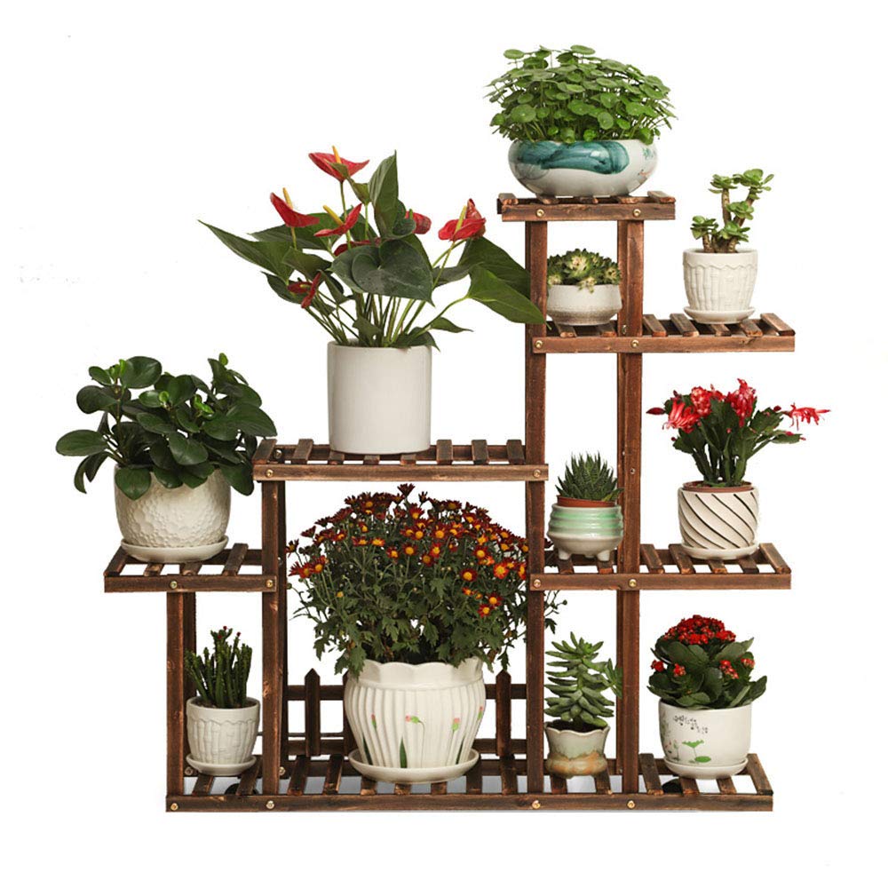 ADAHX Estantería para Macetas, Soporte de Madera para Flores con 6 ...