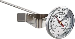 Escali AHB1 NSF Certified Home/Commercial Instant Read Large Dial Beverage/Coffee/Tea/Liquid Thermometer W/Clip, Silver