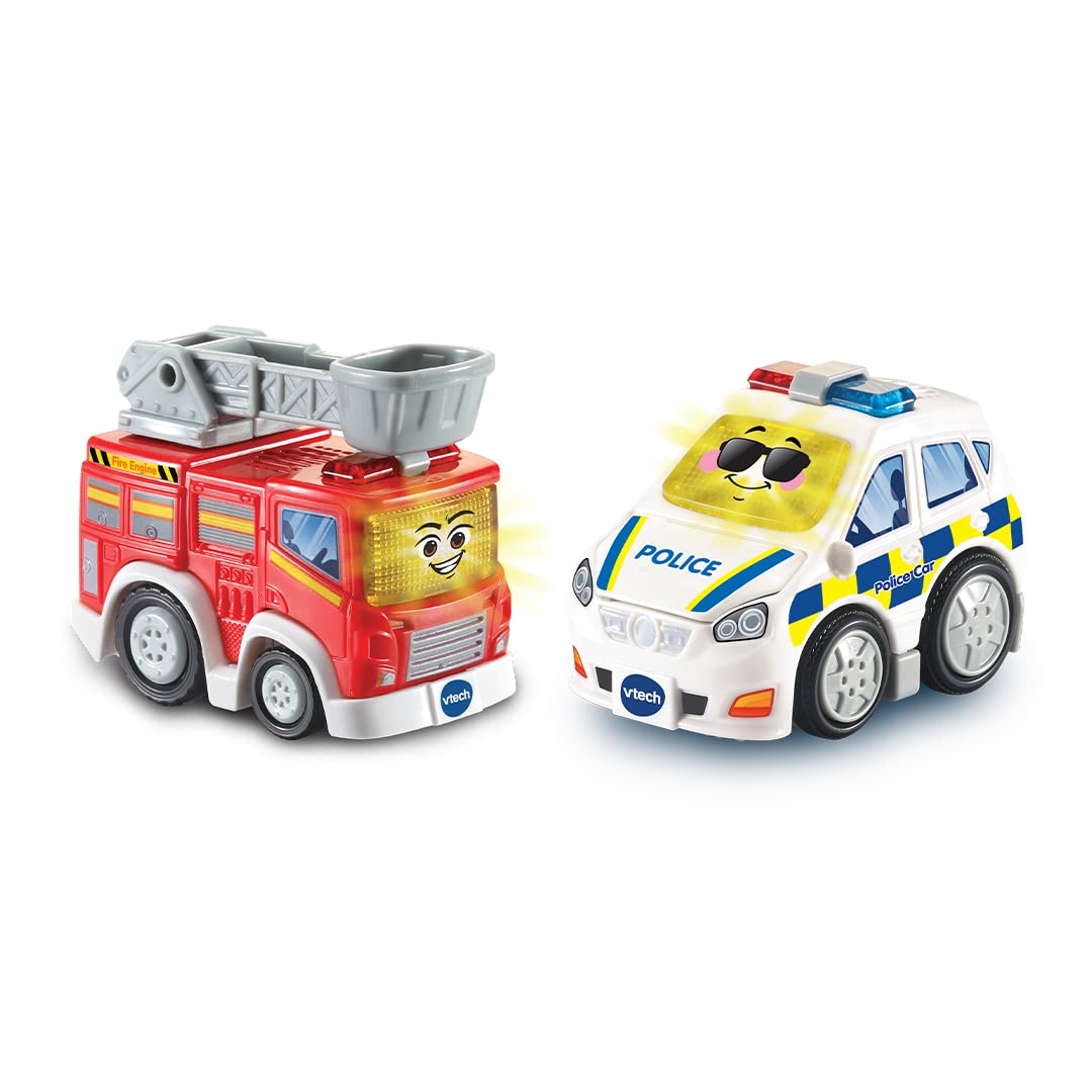 VTech 420663 Toot Drivers 2 Car Rescue Pack with Fire Engine and Police Car, Interactive Toddlers Toy for Pretend Play, Lights and Sounds, Boys and Girls 12 Months, 2, 3, 4 + Years, Multicolor