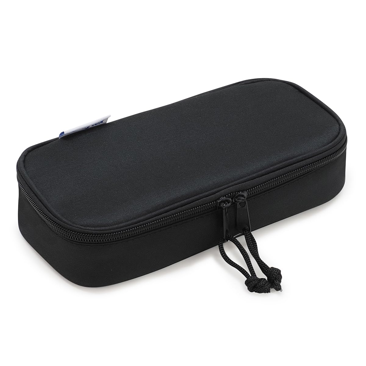 Waytex 93165 Extra Large Capacity Oval Pencil Case with Pockets Organizer for Schools, Office, Storage, Cosmetics – Black, Black, One Size, Oval Pencil Case