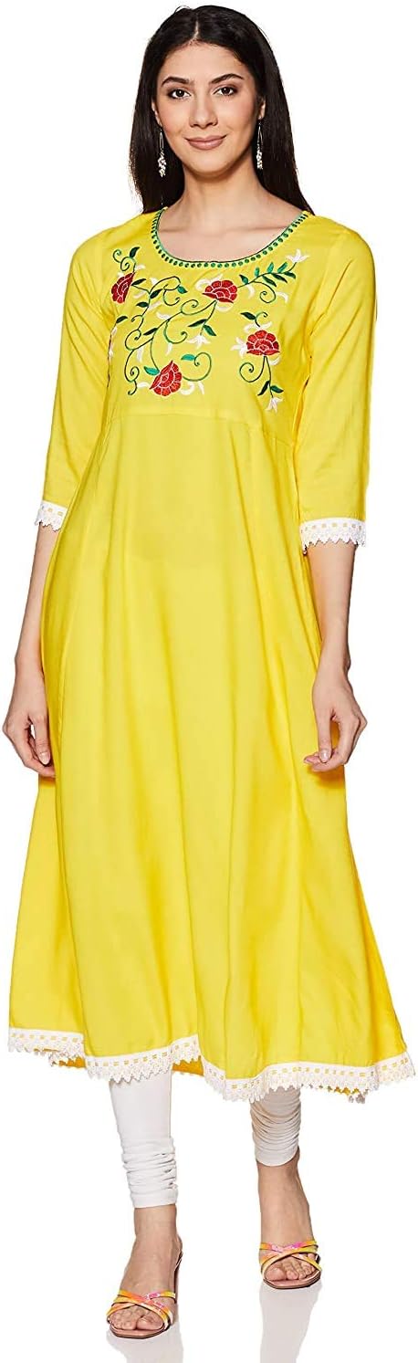 Cottonwalas Women's Rayon Anarkali Kurta