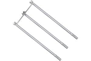 Hongso 7508 Stainless Steel 3 Burner Tubes Kit Replacement Parts for Weber Genesis Silver B/C, Silver 8133, Genesis Gold B/C, Spirit 700, Spirit E310 E320 S310 S320 Gas Grill with Side Control Panel
