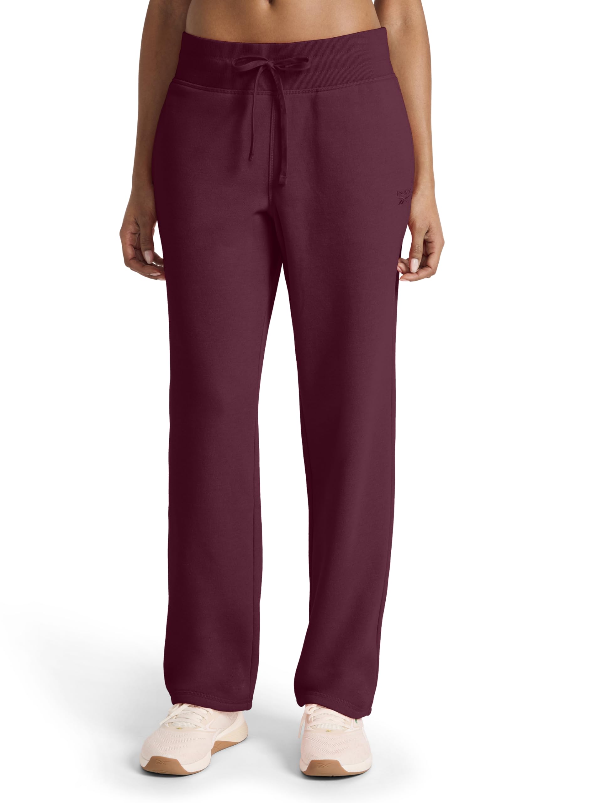 Reebok Women’s Cozy Classic Sweatpant, Standard Fit, 30” Inseam, Midweight Cotton-Poly Fleece Fabric, Black Cherry, X-Large