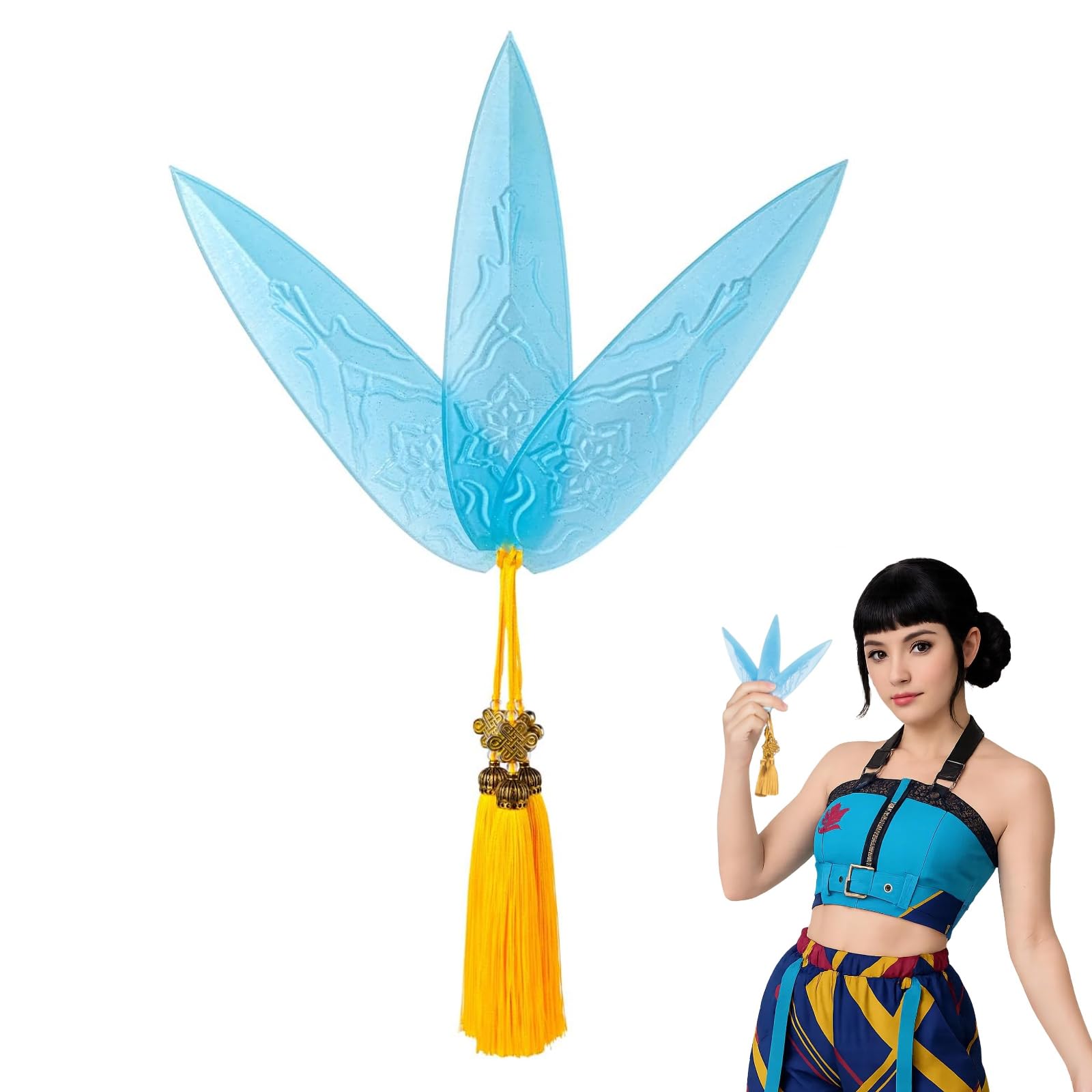 nernnernv Zoey's Weapon, 3Pcs Demon Costume Hunters Merch Dart, Weapons Transparent Ice Blue Resin Prop for Cosplay Halloween Collectible