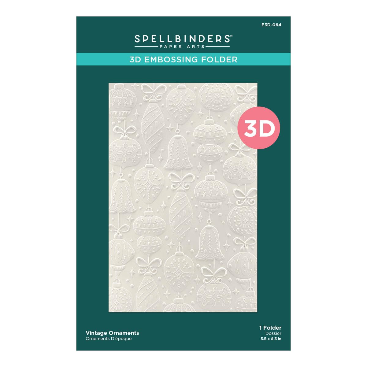 Spellbinders Vintage Ornaments 3D Embossing Folder from The Classic Christmas Collection