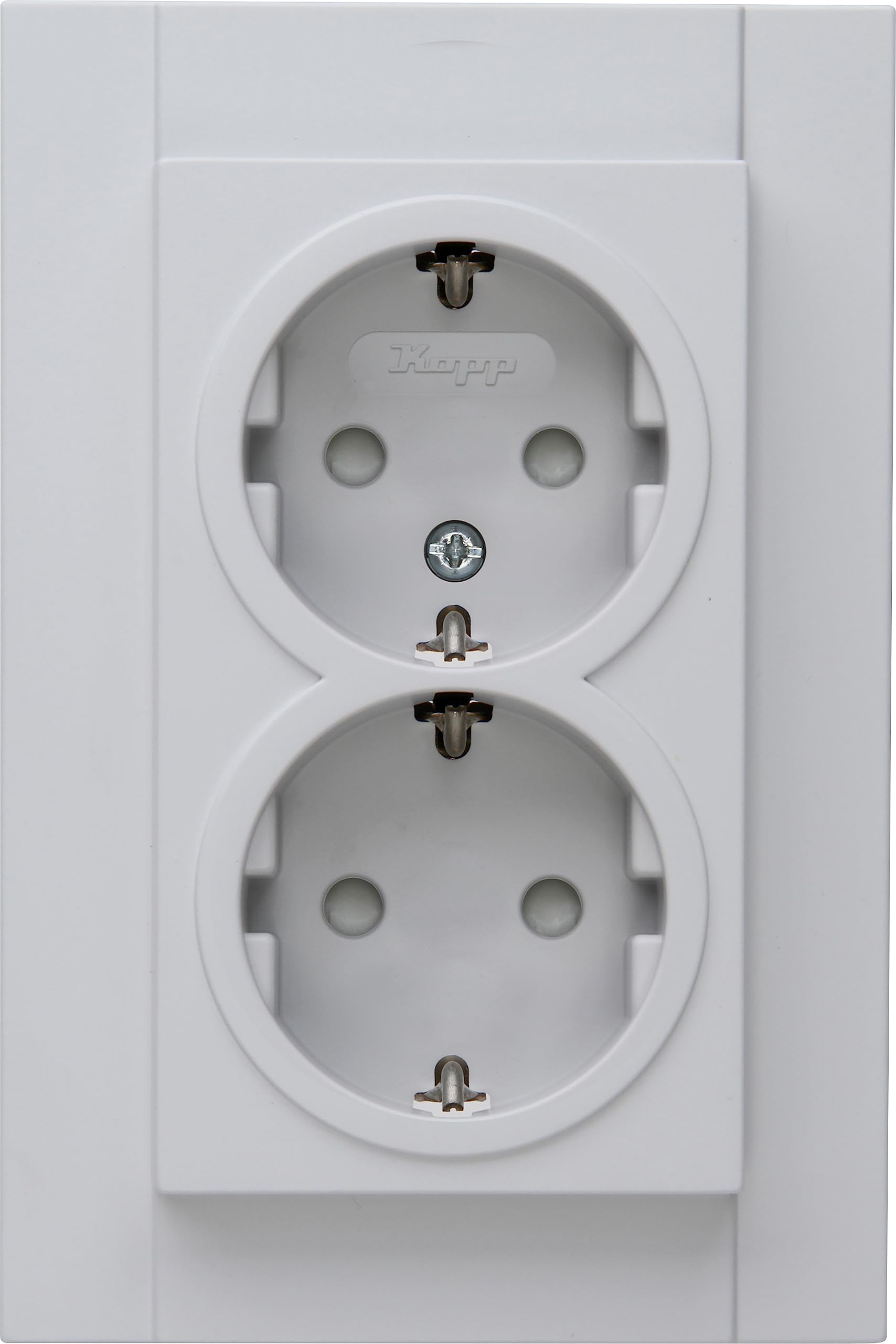 Kopp Athenis 940234082 Protective Contact Socket, 2-Way with Touch Protection, 16 A, 250 V~, IP20, Grey, Matte Surface