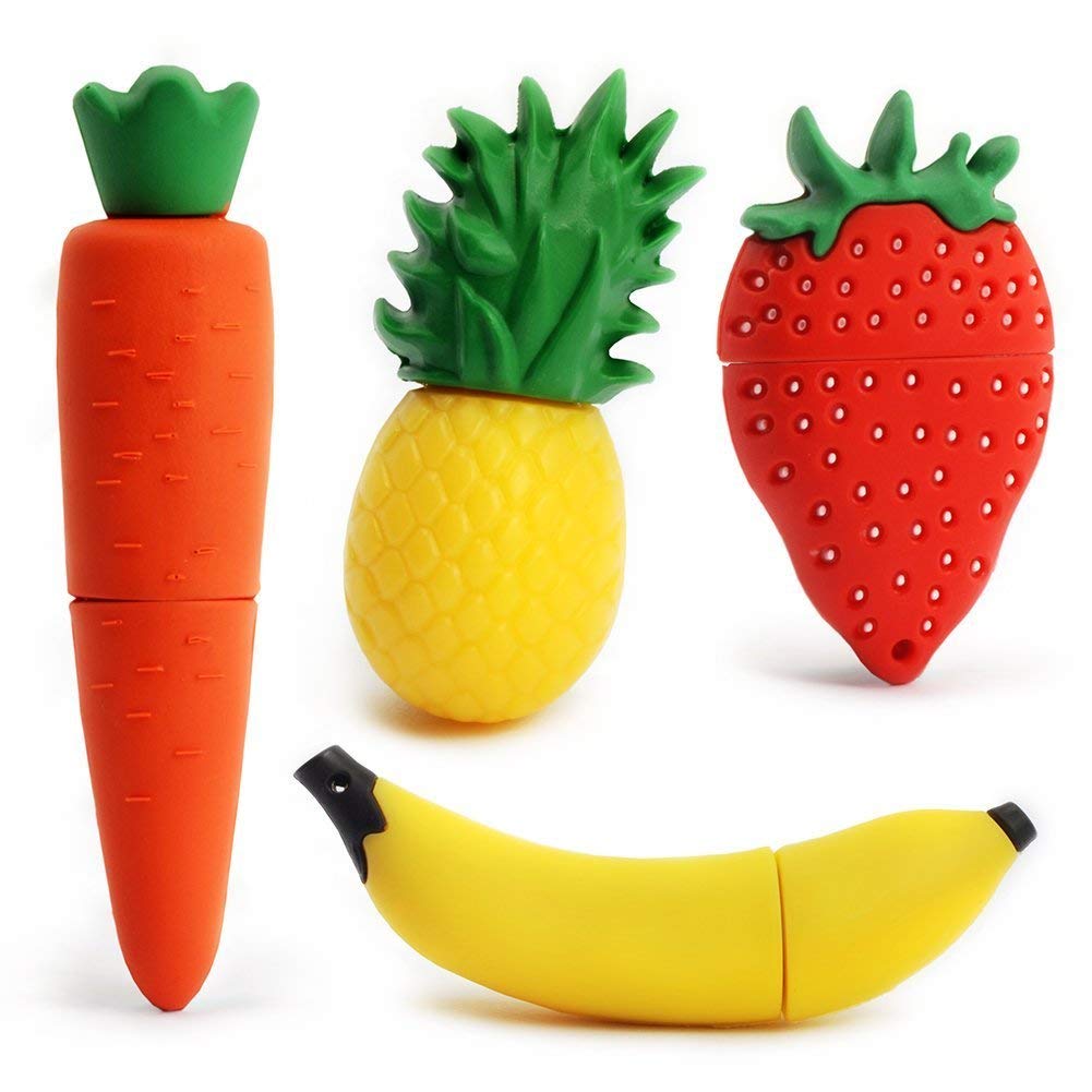 LEIZHAN 8GB USB Flash Drive 2.0 Plastic Vegetables USB Pineapple Carrot Banana Strawberry Cute U Disk Memory Stick For Students Gift