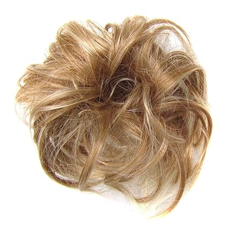 Hybreace Messy Style Bun Hair Scrunchies Wig Easy To Wear Curly