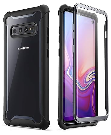 i-Blason Hülle für Samsung Galaxy S10 Handyhülle 360 Grad Case Bumper Schutzhülle Clear Cover [Ares] mit Integriertem Display