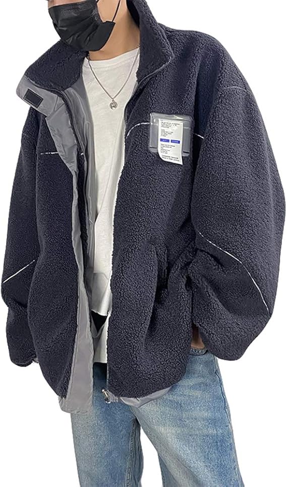 Amazon Ptorボアブルゾン ボアジャケット メンズ フリースジャケット コート 厚手 リバーシブル ジャケット 裏起毛 モコモコ 防寒 ゆったり アウター 冬 カジュアル 暖かい コート ジャケット 通販