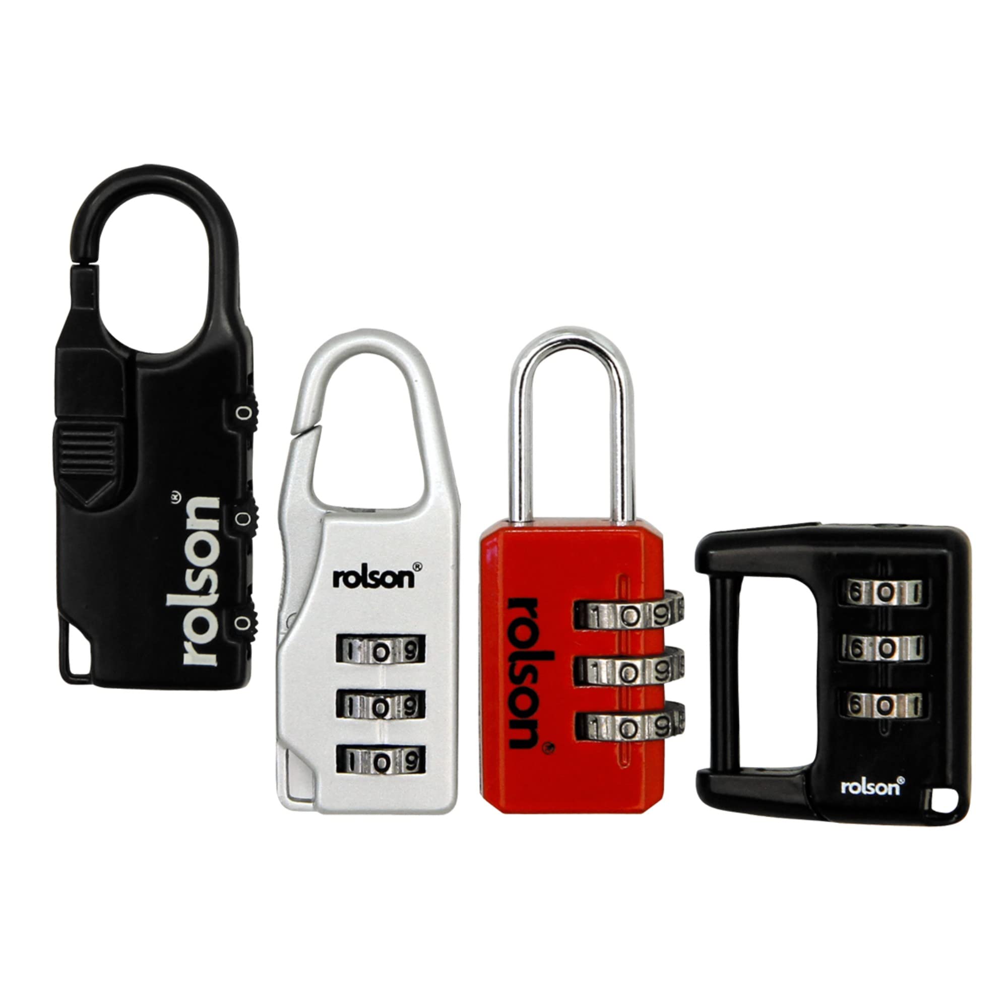Rolson 66497 4 pc Combination Lock Set