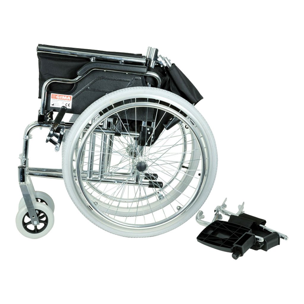 Royal folding wheelchair with sitting 46 cm, black fabric - Image 4