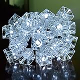 Ucharge Solar Fairy String Lights 30 LED Ice Cube Deck Lights for Gardens, Lawn, Patio, Christmas Trees, Weddings, Parties, Indoor and Outdoor Use (White)