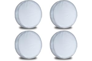 Jusen Durable Tire Cover Set of 4 - Heavy Duty Outdoor Waterproof Sunscreen Dustproof Tire Wheel Protector for Trailer, Campe