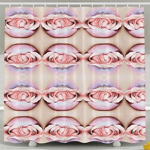 Anti Bacterial Waterproof Polyester Shower Curtain Peach Lip Rose Pink Resistant Shower Curtain 60 X 72-Inches