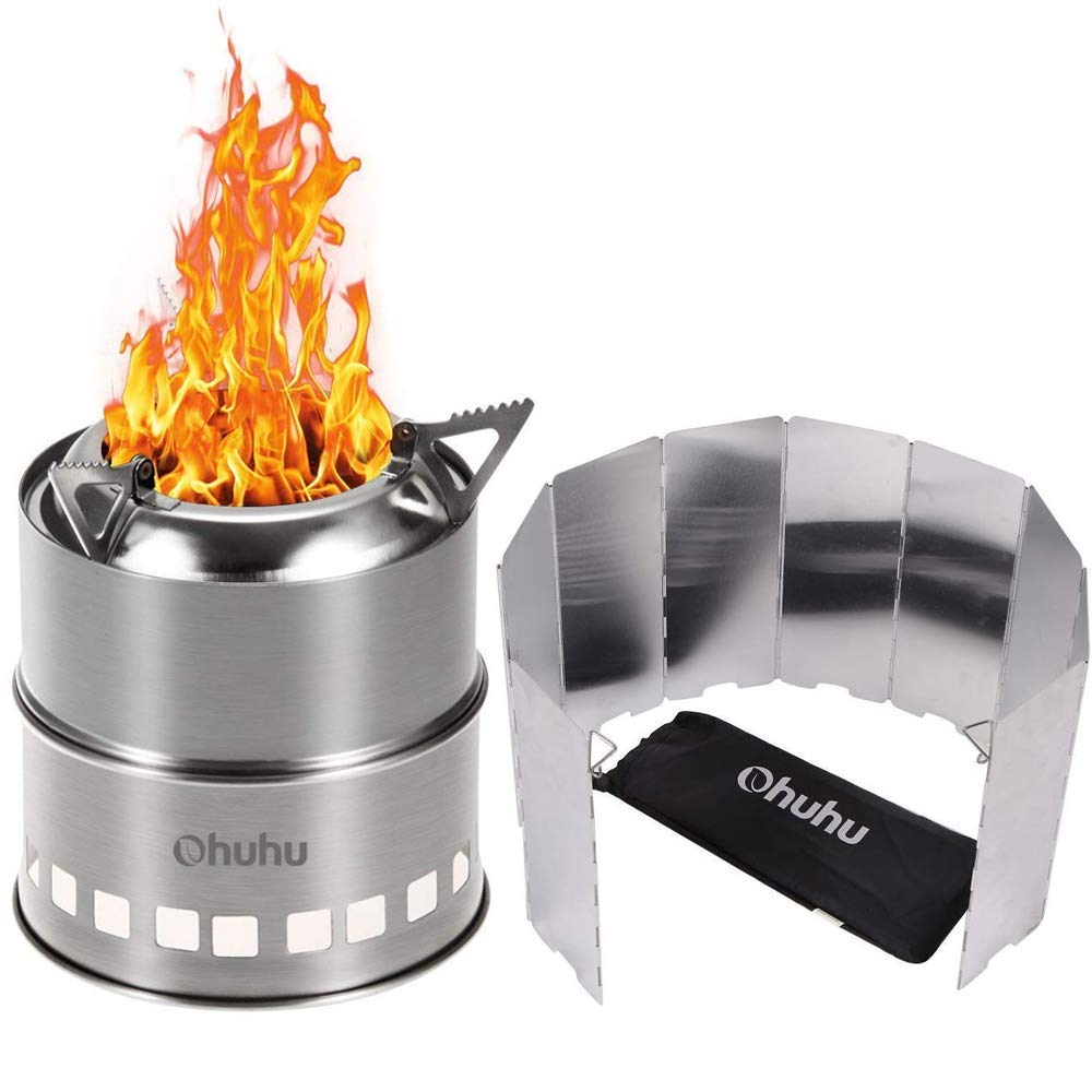 Buy Ohuhu Camping Stove Stainless Steel and 10 Plates Folding Camp
