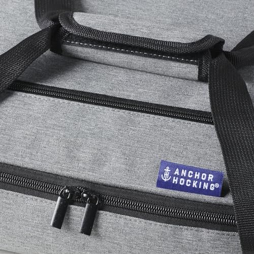 Anchor Hocking 3 Quart Glass Baking Dish with Lid, Insulated Carrier & Hot/Cold Pack