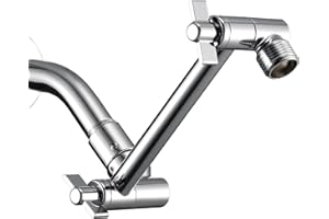 Shower Head Extension Arm, 6 Inch Adjustable Shower Arm Extender for Handheld/Fixed/Rain Shower Head, All Metal Showerhead Ar