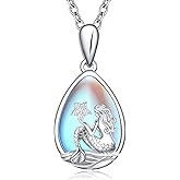 UYBNRK Sea Turtle/Mermaid Starfish/Stingray/Shark/Stingray Necklace Sea Gifts Necklace for Women Jewelry Heart Pendant Necklace for Women Mother Sterling Silver Ocean Gift for Chritmas Birthday