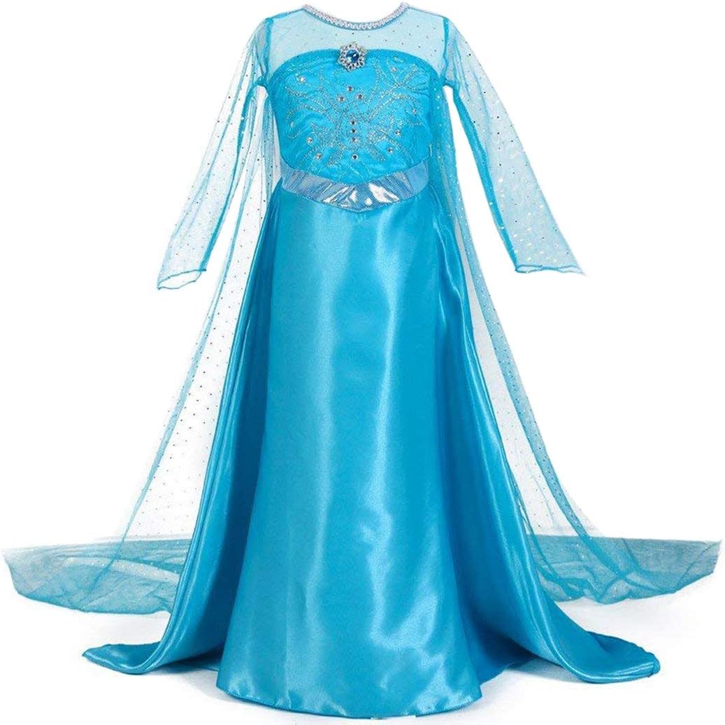 About Time Co Girls' Princess Snow Queen Long Fancy Dress (3-4 years)