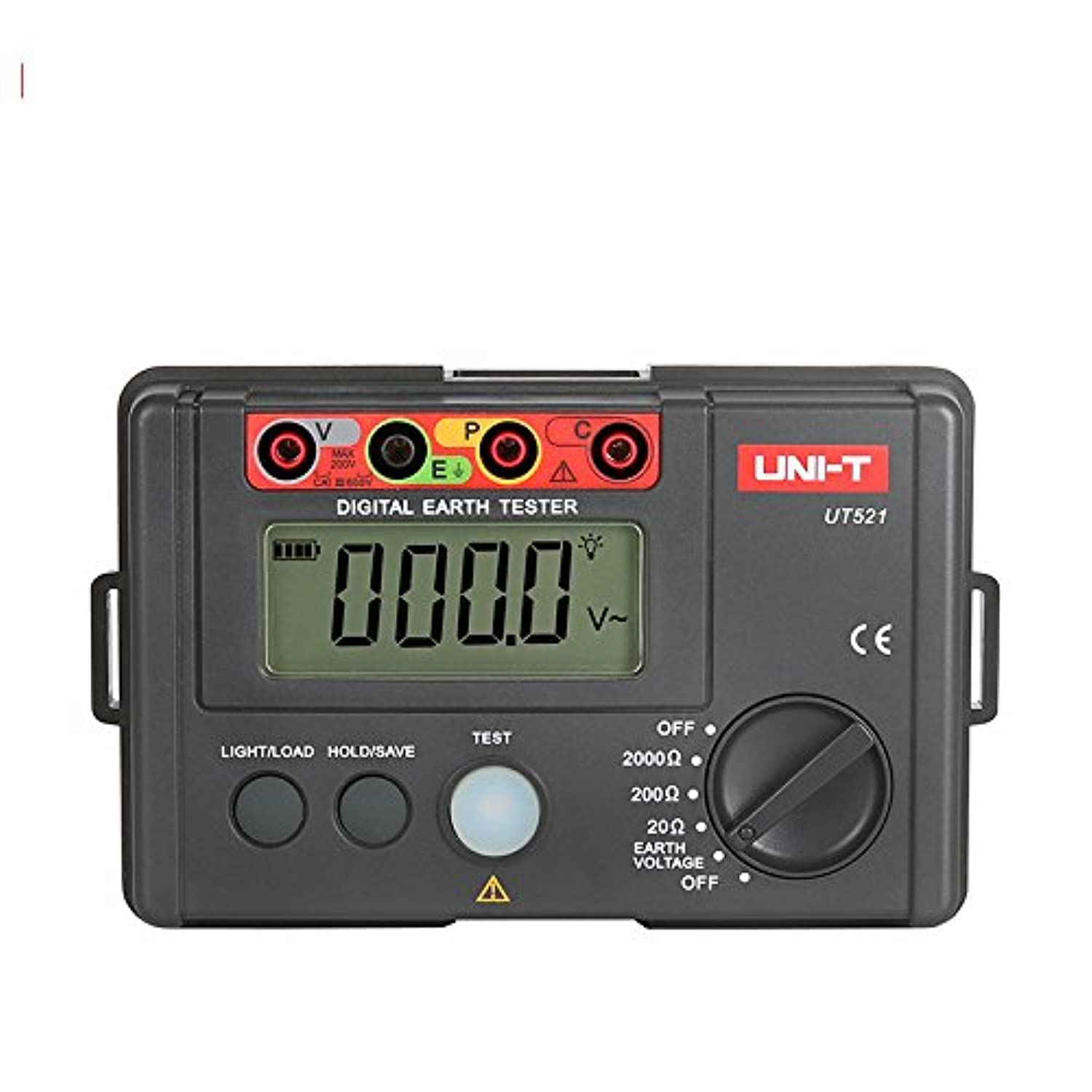 UNI-T UT521 LCD Digital Earth Resistance Tester Low Voltage Display 0-200V 0-2000 ohm Ground Earth Resistance Voltage Mete