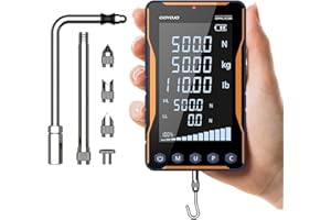 GOYOJO Digital Force Gauge 500N&110LB with Extra-Large Screen and Bold Font, High Precision Multi-Unit Display for Push-Pull Testing, Trigger Pull Measurement, and Industrial Quality Control