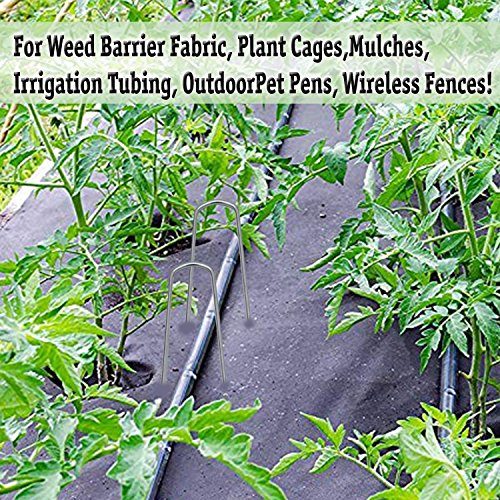 Navseek 100 Pack 6 Inch Galvanized Garden Stakes and Landscape Staples Sod Staples, Garden Staples Square Pins Sturdy Rust Resistant Fabric Anchor Pins (100) - Thumbnail 7