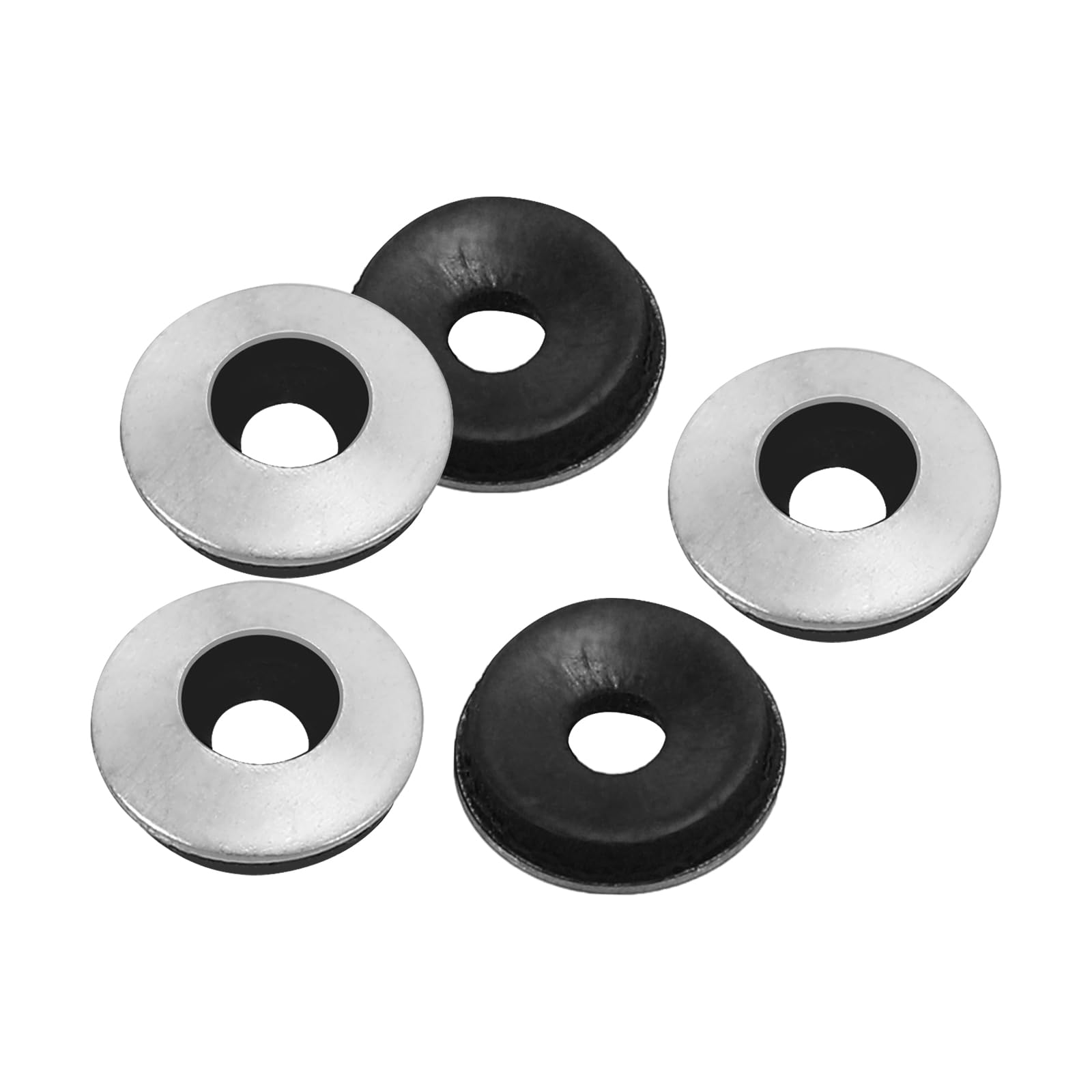 PATIKIL 304 Stainless Steel EPDM Bonded Sealing Washers, 100 Pieces 11/64"x1/2" Neoprene Rubber Washers Bonded Sealing Gasket for Marine Roof Bolt Supply (#8)