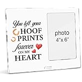 YGBF Horse Memorial Gifts Picture Frame, Pet Memorial Sympathy Gifts for Loss of Horse Acrylic Photo Frames, Photo 4 x 6 Inches
