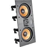 STUDIOFINIX Dual 5.25 Inch 2-Way in-Wall Speakers 160 Watts Flush Mount Home Stereo Speaker Dual Woofers Applicable to Home Theater,Indoor,Office,Kitchen, Living Room, Bedroom (White)