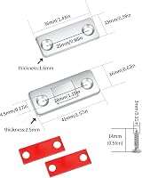 Yibaijia 8 Packs Cabinet Door Magnets Self Adhesive Ultra Thin Strips view 2