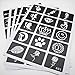 Xmasir 5 Sheets 70pcs Small Glitter Woman Drawing Tattoo Stencil, Kids Cute Airbrush Stencils & Templates