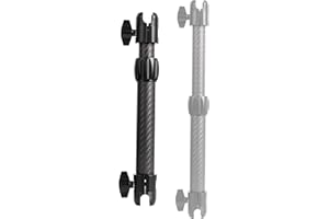 Leenconghui Carbon Fiber 1" Ball Double Socket Arm - Telescopic Extension from 10 to 13.8 Inches, Adjustable Lightweight Arm Compatible with RAM B Size Mounts & Standard 1”(25mm) Ball Components