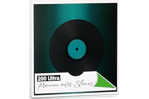 Dispowreath 200 Pack Vinyl Record Outer Sleeves Bulk Thicken LP Record Protective Sleeves Clear Plastic Album Covers Sleeves 12 Inch Record Inner Covers for Storage(Square)