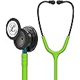 3M Littmann Classic III Monitoring Stethoscope, 5875, More Than 2X as Loud*, Weighs Less**, Stainless Steel Smoke-Finish Chestpiece, 27" Lime Green Tube, Blue Stem, and Smoke Headset