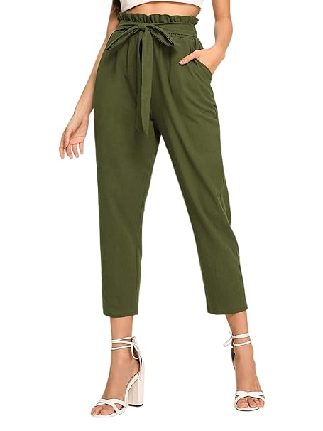 high waisted frill trousers