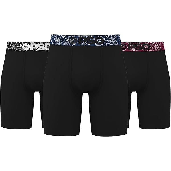 PSD Men's Bandana Deep Dye Micro Mesh Boxer Briefs, Blue, XL