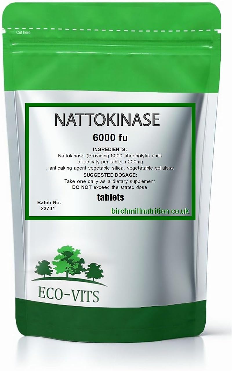 ECO-VITS Nattokinase 6000FU 240 Tablets Recyclable Sealed Pouch