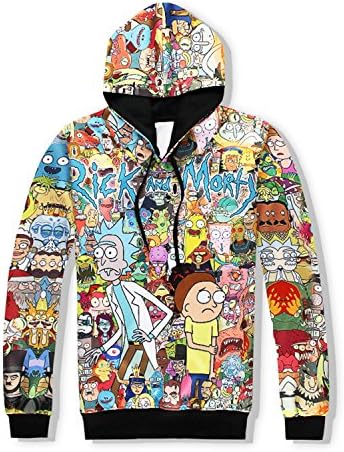 eiowhrfsedc hoodies Unisex 3D Printed Hooded Spring/Autumn Sweatshirt Rick and Morty Casual Pullovers