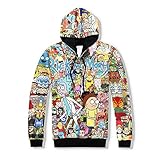 eiowhrfsedc hoodies Men Women Hoodies Sweatshirt Cartoon Rick and Morty Print Fashion Hoodie Casual Pullovers Color as The Picture XXL