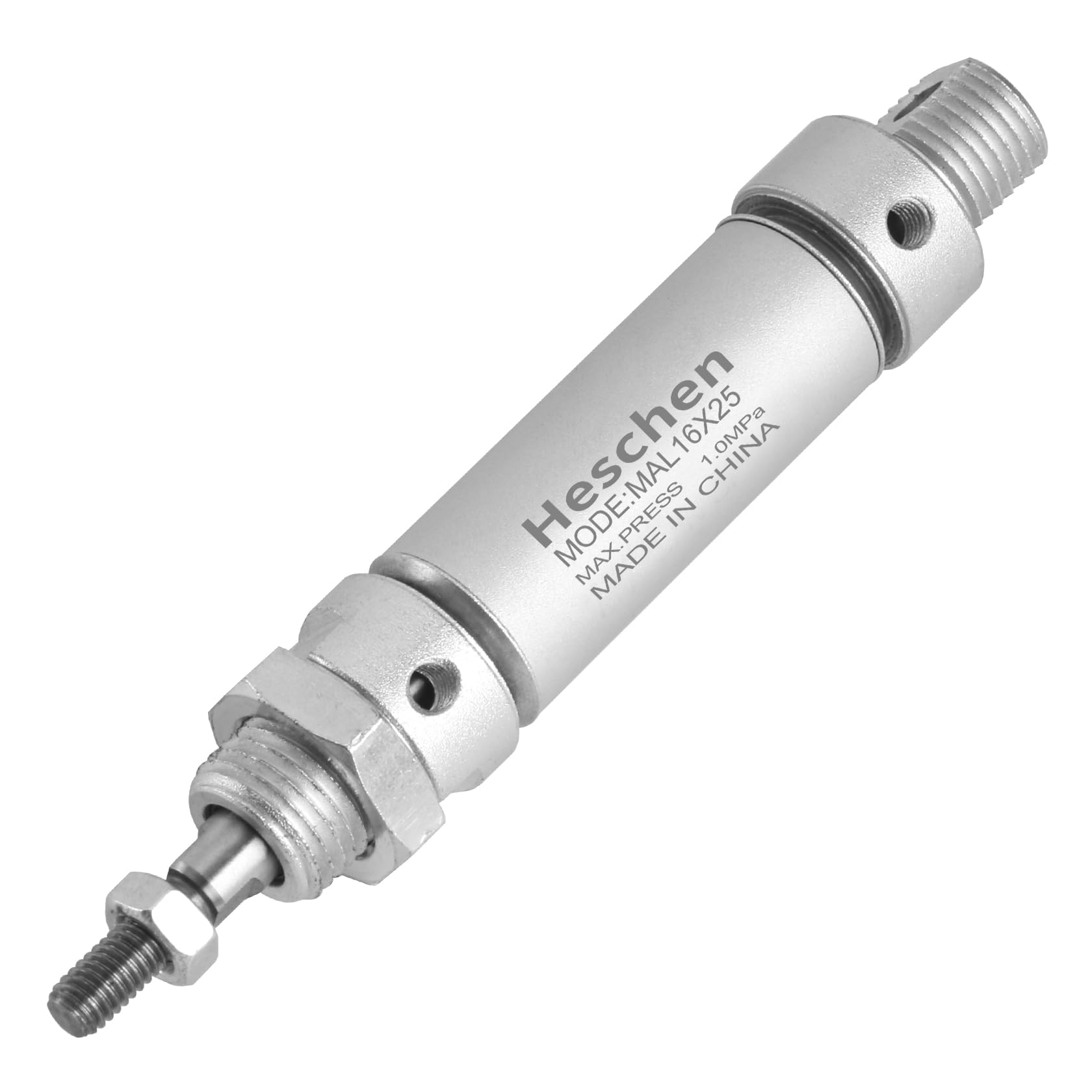 Heschen Pneumatic Slim Air Cylinder, MAL 16-25, M5 Port, 16mm Bore, 25mm Stroke, Double Acting