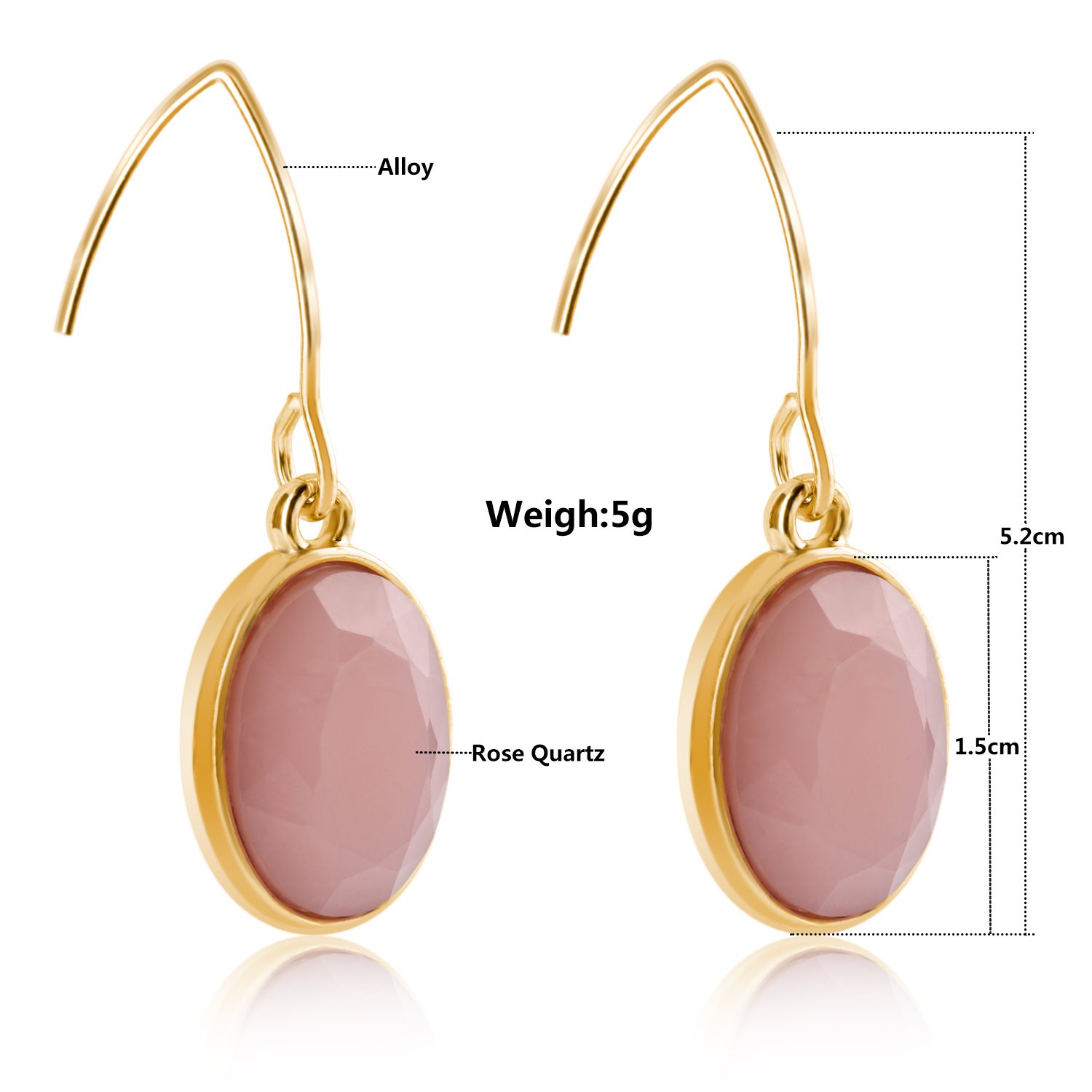 Dangle Earrings，UHIBROS Women\'s Stone Crystal Dangle Drop Earrings (Pink)