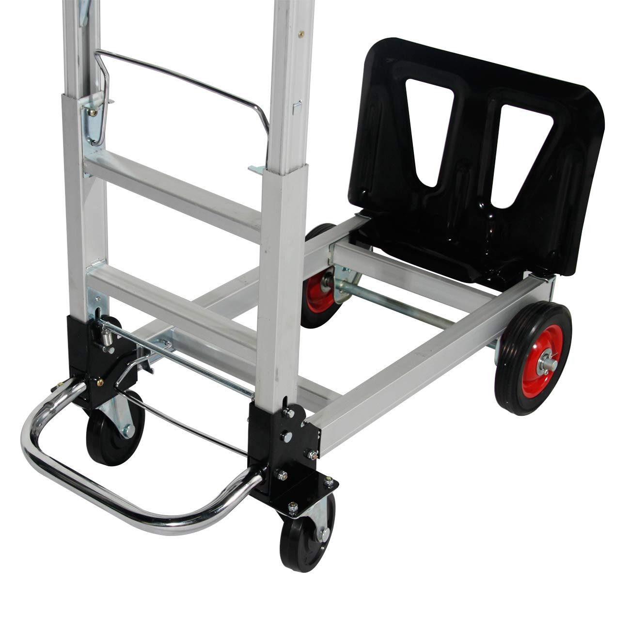HTWAVE Carrello per camion con piattaforma, con gabbia, capacità 635 kg, carrello pieghevole con piattaforma resistente, ruote girevoli in TPR da 12,7 cm, carrello pieghevole 2 in 1 (88,9 cm di