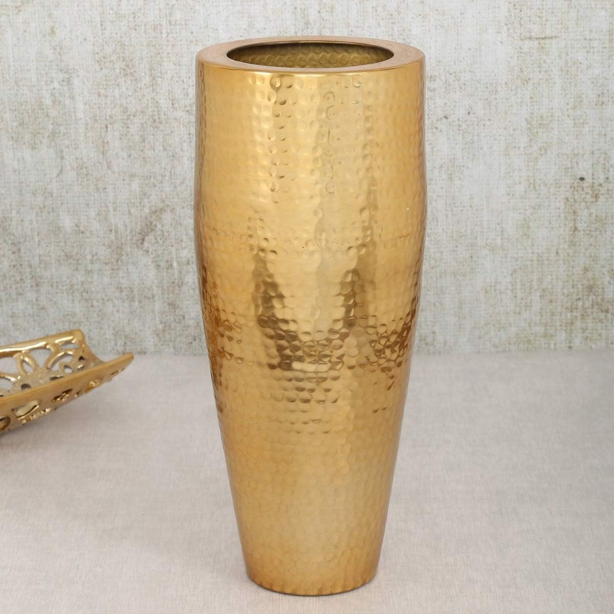Buy Home Centre Splendid Austin Hammered Vase Gold Online at Low
