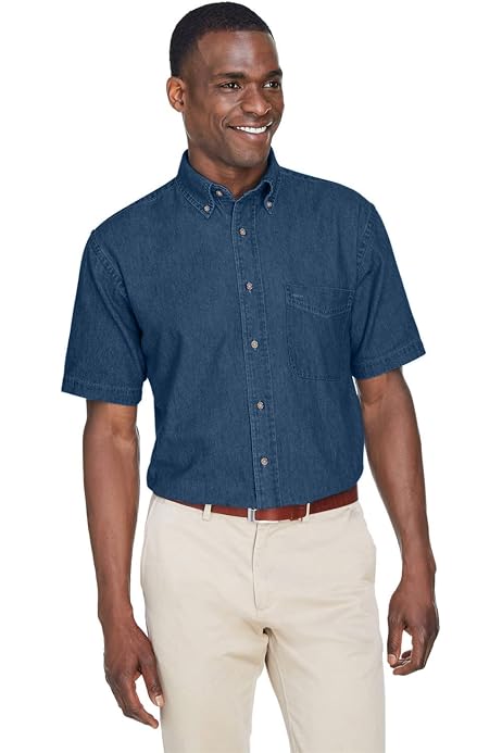 mens short sleeve denim shirt xxl