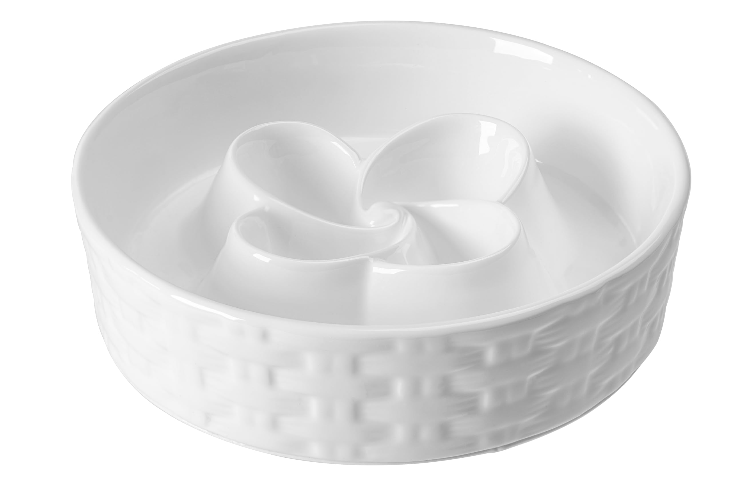 Photo 1 of Kitwinney Slow Feeder Dog Bowls, Non Slip Ceramic Dog Bowl with Silicone Base, Slow Eating and Water Drinking Bowls, Heavy Food Bowl for Medium and Large Breed(White, 8")